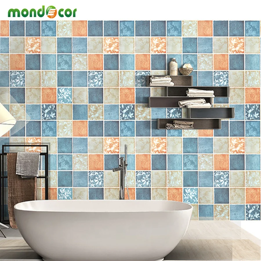 

3M/5M Vinyl Waterproof Mosaic Tiles Wall Sticker Bathroom Toilet Home Decor Decals Removable PVC Self Adhesive Wallpaper Rolls