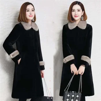 2020 Autumn Winter Sheep shearing mink cashmere Coat Women Long Warm Winter Female Jacket Mink Fur Collar Shearing Fur Coat N882
2020 Autumn Winter Sheep shearing mink cashmere Coat Women Long Warm Winter Female Jacket Mink Fur Collar Shearing Fur Coat N882
