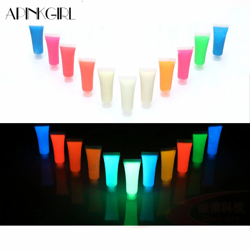 APINKGIRL 10 Colors Neon Glow in Dark Body Art Paint 15ml UV Glow Face Body Paints Fashion Halloween Makeup Fancy Body Painting
APINKGIRL 10 Colors Neon Glow in Dark Body Art Paint 15ml UV Glow Face Body Paints Fashion Halloween Makeup Fancy Body Painting