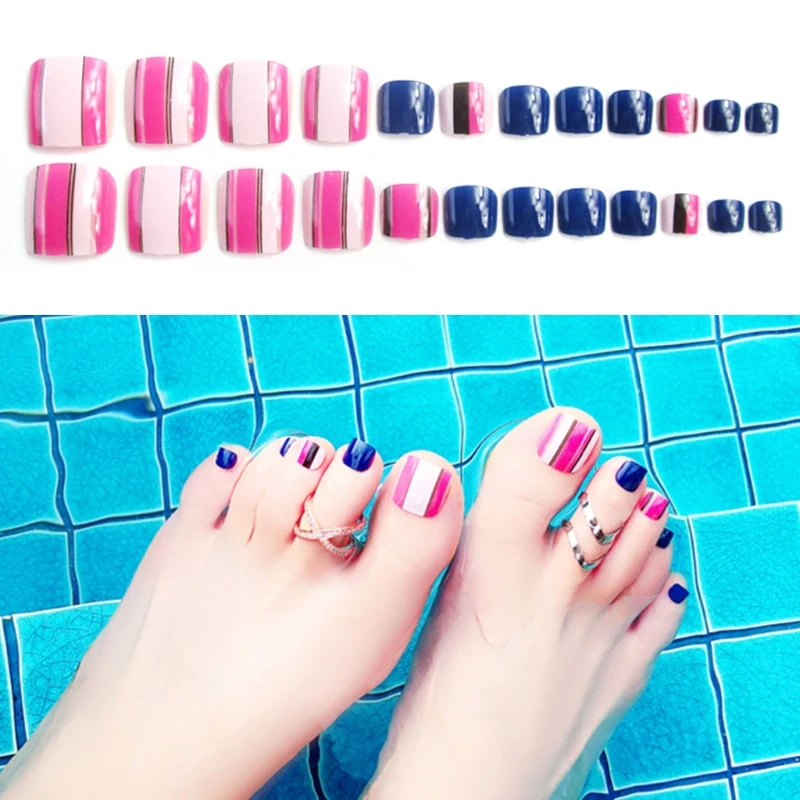 24Pcs Acrylic Artificial Fake French Full False Toe Nails Wide Toe Nail Tips
24Pcs Acrylic Artificial Fake French Full False Toe Nails Wide Toe Nail Tips
