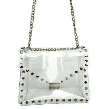 New arrivel Rivet Transparent Bag Women Clear Bag Women Shoulder Bags Strap For Women PVC Plastic Tote Bags Designer Brands
New arrivel Rivet Transparent Bag Women Clear Bag Women Shoulder Bags Strap For Women PVC Plastic Tote Bags Designer Brands