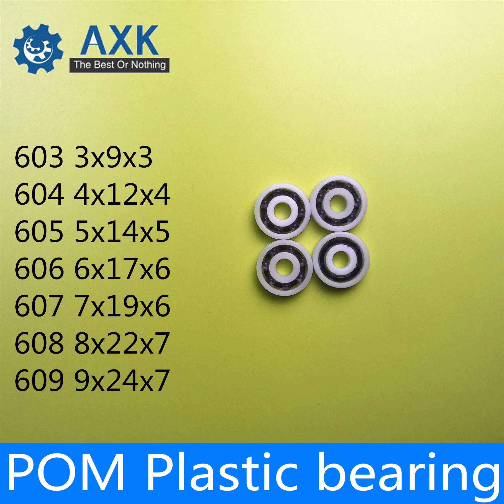 

POM Bearing 603 604 605 606 607 608 609 ( 5 PCS ) Glass Balls Nylon Cage Plastic Ball Bearings