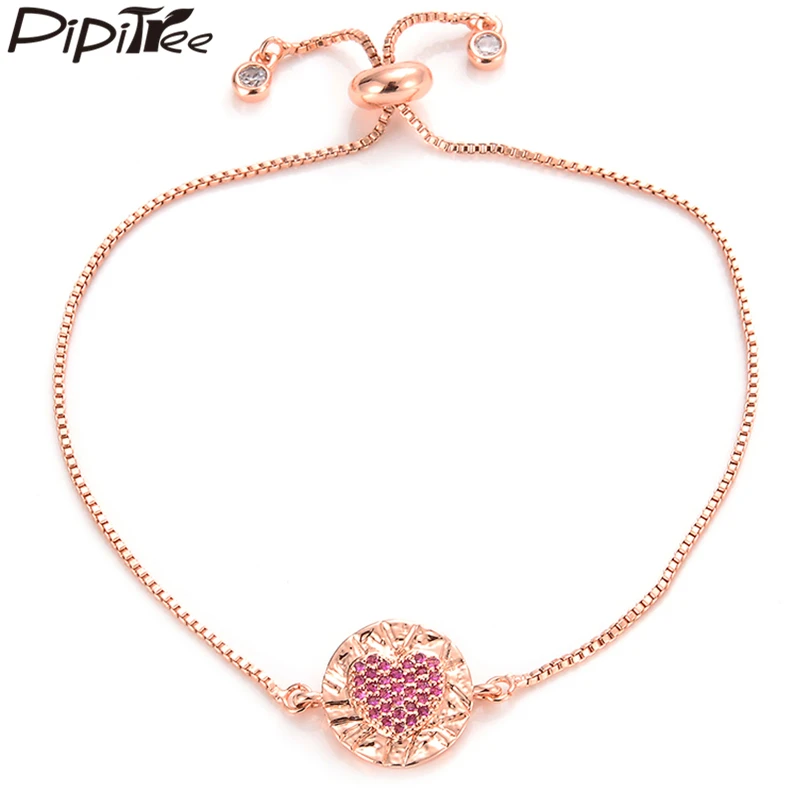 Pipitree Hot Pink Cubic Zirconia Heart Bracelet for Lovers Bridal Wedding Rose Gold Color Charm Bracelets Women Chain Jewelry
Pipitree Hot Pink Cubic Zirconia Heart Bracelet for Lovers Bridal Wedding Rose Gold Color Charm Bracelets Women Chain Jewelry