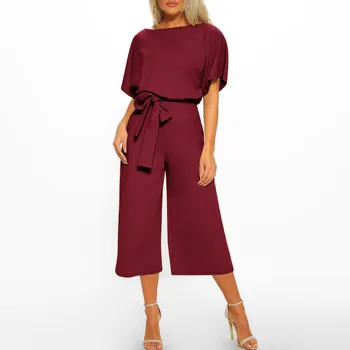 Women Jumpsuit Casual Elegant Office Wear Short Sleeve daily Straight Leg long Playsuit Clubwear Rompers With Belt Body Mujer#S
Women Jumpsuit Casual Elegant Office Wear Short Sleeve daily Straight Leg long Playsuit Clubwear Rompers With Belt Body Mujer#S