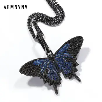 ARMNVNV HIP HOP Black/Blue Color Zircon Butterfly Pendant Necklace Full Iced Cubic Zirconia Jewelry
ARMNVNV HIP HOP Black/Blue Color Zircon Butterfly Pendant Necklace Full Iced Cubic Zirconia Jewelry