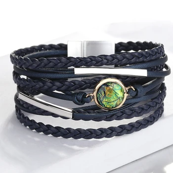 ALLYES Braided Leather Bracelets For Women 2019 Fashion Metal Charm Boho Wrap Multilple Layer Wide Bracelet Femme Jewelry
ALLYES Braided Leather Bracelets For Women 2019 Fashion Metal Charm Boho Wrap Multilple Layer Wide Bracelet Femme Jewelry