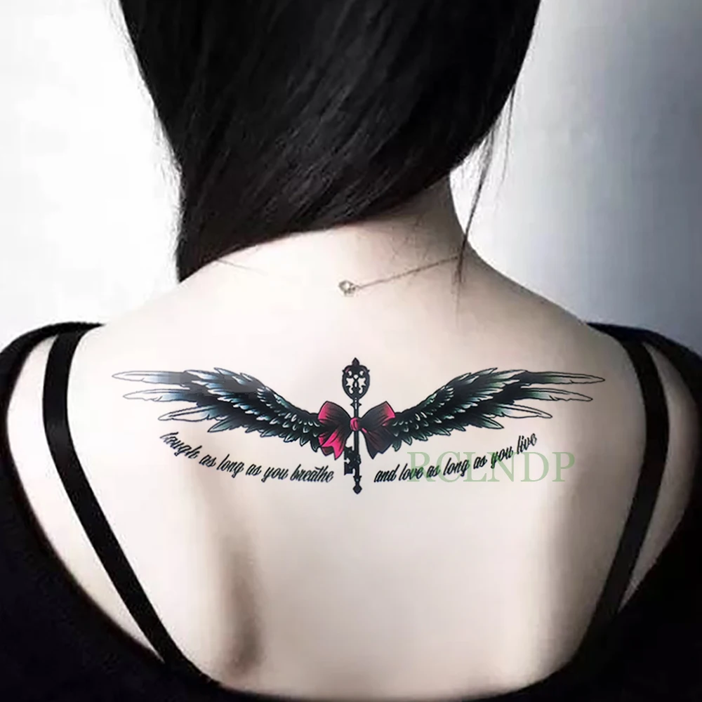 Waterproof Temporary Tattoo Stickers Wings English letter Fake Tatto Flash Tatoo Back Leg Arm belly big size for Women Men girl
Waterproof Temporary Tattoo Stickers Wings English letter Fake Tatto Flash Tatoo Back Leg Arm belly big size for Women Men girl