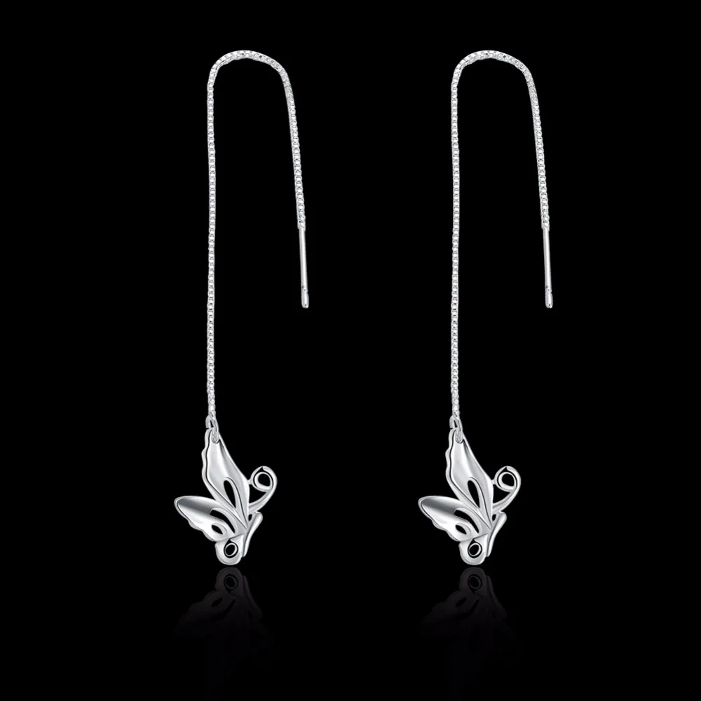 Butterfly Dangling 925 pure silver plated Earrings for Women Chain Long Earrings Fashion Jewelry 2017 New Wholesale
Butterfly Dangling 925 pure silver plated Earrings for Women Chain Long Earrings Fashion Jewelry 2017 New Wholesale