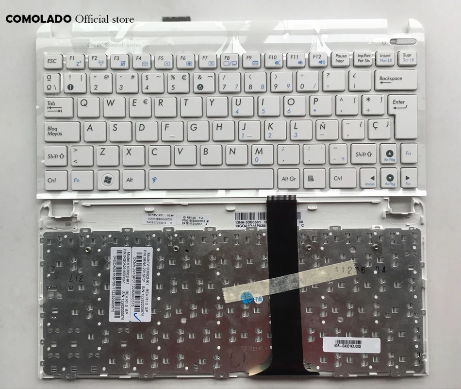 SP Spanish Keyboard For Asus Eee PC 1015 1015B 1015BX 1015PW 1015CX 1015PD 1011 1015PX White Laptop Keyboard SP Layout
