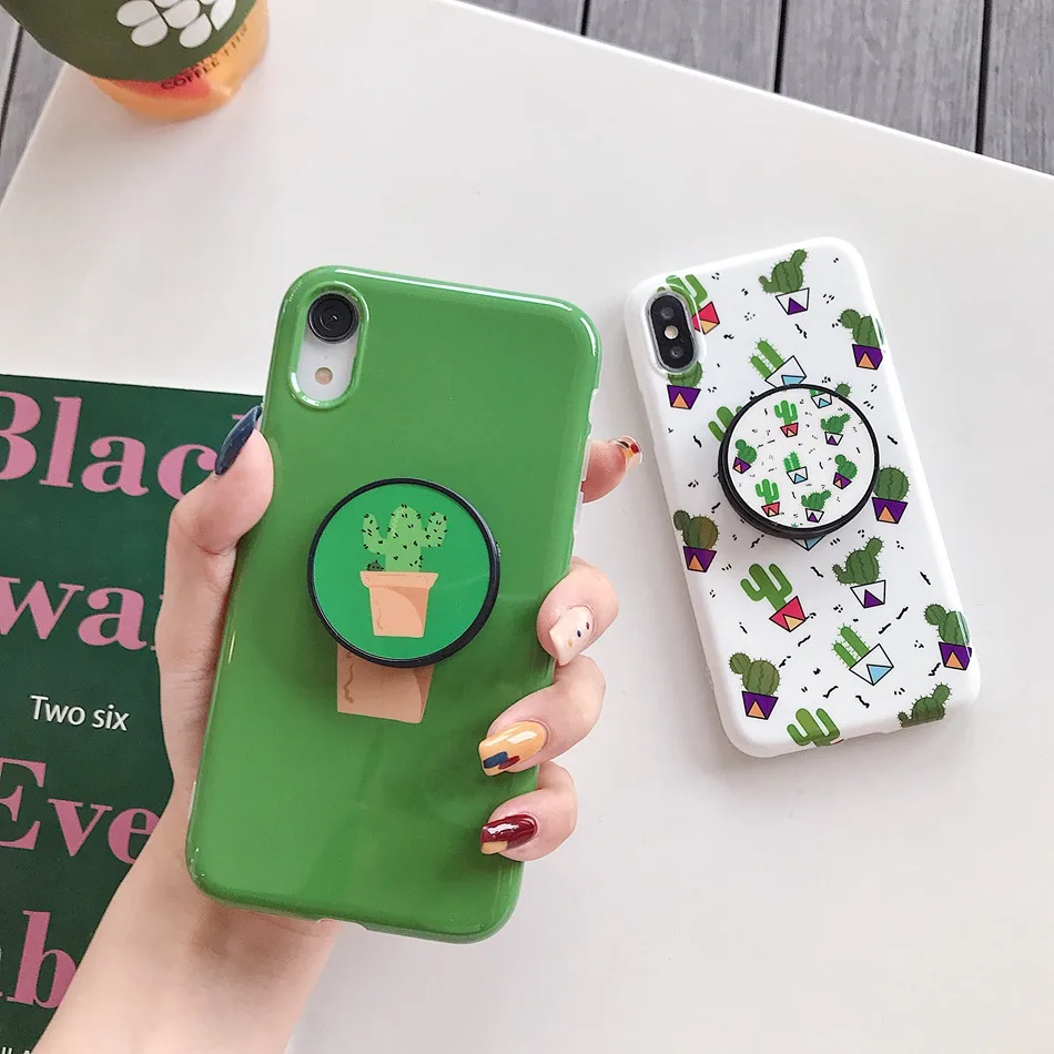 For iPhone 7 Plus XR X XS Max Case Solid Color Cactus Pattern Folding Bracket Holder Cover For iPhone 8 6 6s Plus Soft TPU Coque
For iPhone 7 Plus XR X XS Max Case Solid Color Cactus Pattern Folding Bracket Holder Cover For iPhone 8 6 6s Plus Soft TPU Coque
