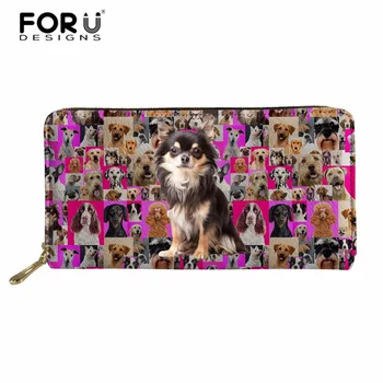 

FORUDESIGNS 3d Chihuahua Pug Dog Long Wallet Women New Clutch Girls Coin Purse Case Card Holder Female Carteira Money Bags