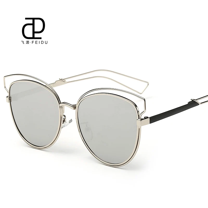 FEIDU 2016 New Metal Cat Eye Sunglasses Women Brand Designer Coating Mirror Flat Lens Sun Glasses Female Oculos Gafas De Sol
FEIDU 2016 New Metal Cat Eye Sunglasses Women Brand Designer Coating Mirror Flat Lens Sun Glasses Female Oculos Gafas De Sol