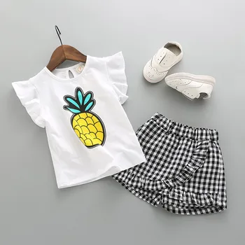 Toddler Kids Baby Girls Outfits Clothes Pineapple T-shirt Tops+Plaid Shorts Set Kid Clothes 2019 Ubrania Dla Dziewczynek
Toddler Kids Baby Girls Outfits Clothes Pineapple T-shirt Tops+Plaid Shorts Set Kid Clothes 2019 Ubrania Dla Dziewczynek
