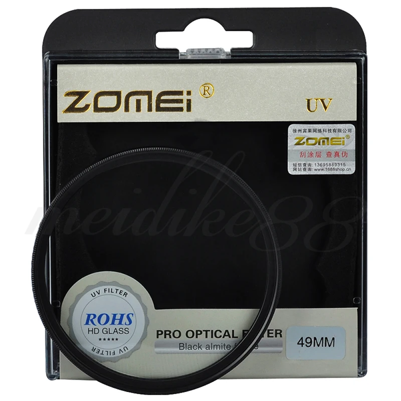 

Zomei 40.5/49/52/55/58/62/67/72/77/82/86mm Optical Glass UV Filter Ultra Violet Protector fr Digital Camera Lens