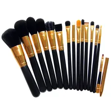15 pçs/set Pro Maquiagem Brusher Set Pó Foundation Sombra Delineador Lip Escova Cosmética Pincéis de Maquiagem Pincéis kits
