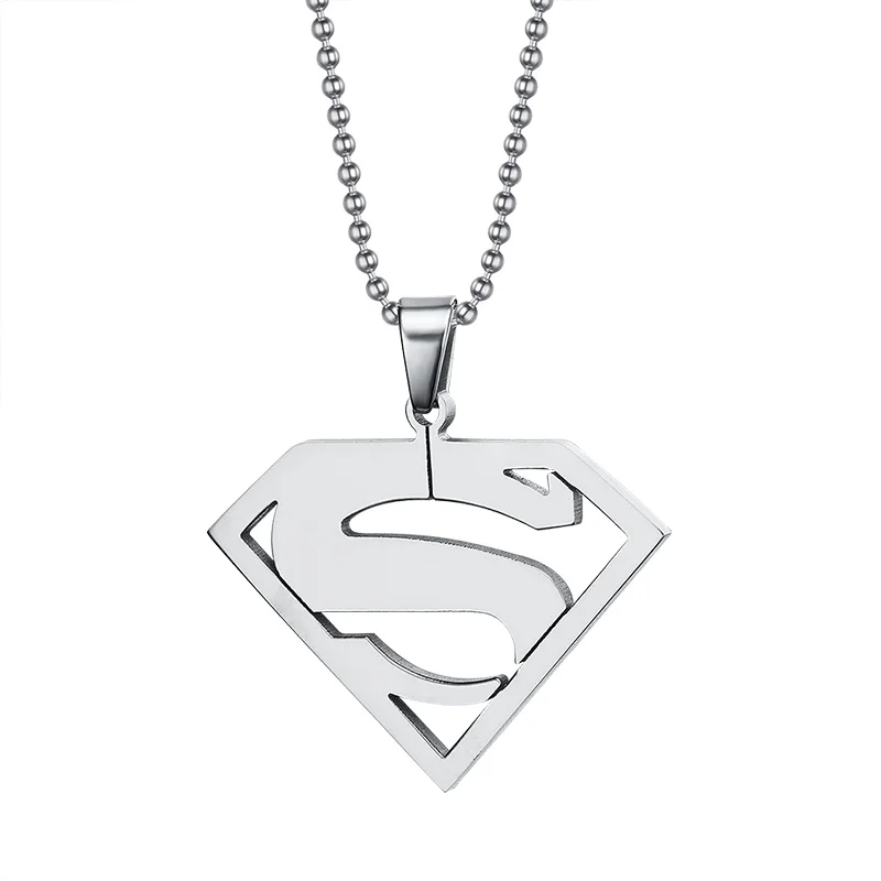 42 мм Supergirl подвеска с изображением Супермена ожерелье из нержавеющей стали