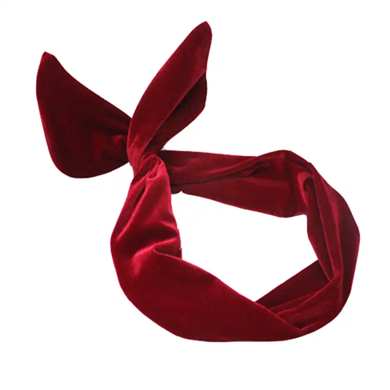 12 Pieces Korean Velvet Dolly Bow Headband Women Pinup Hairband
