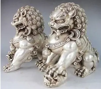 YM 305 A Pair Chinese Feng Shui tibet silver Rare Chinese Silver Guardian Lion Foo Fu Dog Statue
YM 305 A Pair Chinese Feng Shui tibet silver Rare Chinese Silver Guardian Lion Foo Fu Dog Statue