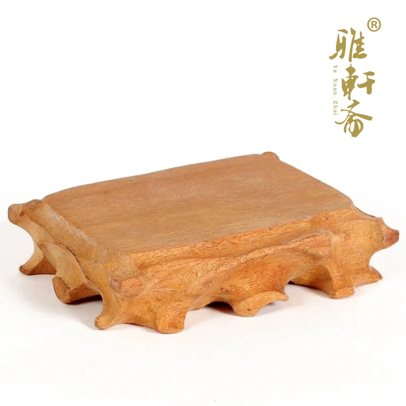 

[] jade stone carving rosewood Zhai Gallery base decoration crafts teapot base wood flat base