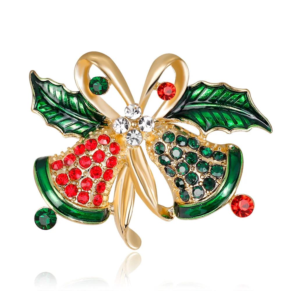 New popular European and American wild multicolor rhinestones vintage bells Christmas brooch Women's brooch clothing decoration
New popular European and American wild multicolor rhinestones vintage bells Christmas brooch Women's brooch clothing decoration