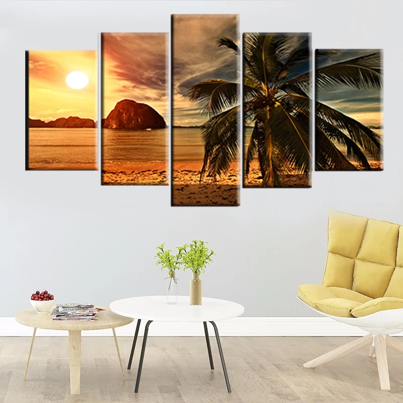 HD Print Poster 5 Pieces Tropical Beach Palm Tree Sunset Seascape Picture Canvas Painting Frame Living Room Home Decor Nordic
HD Print Poster 5 Pieces Tropical Beach Palm Tree Sunset Seascape Picture Canvas Painting Frame Living Room Home Decor Nordic