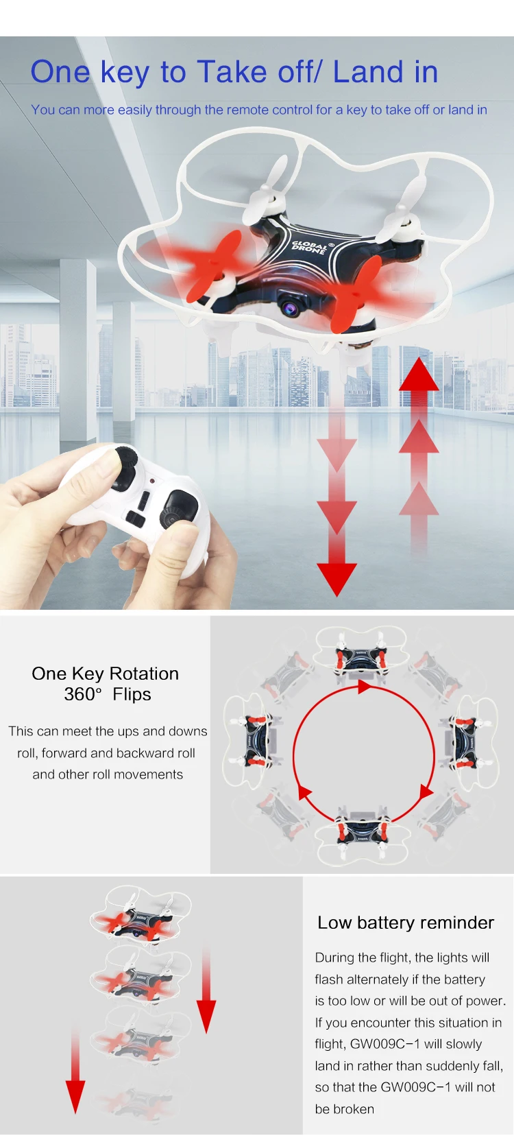 04-GW009C-1 RC Helicopter Quadcopter Dron Altitude Hold Micro Drone Quadrocopter Mini Drone with Camera HD VS S9 E59