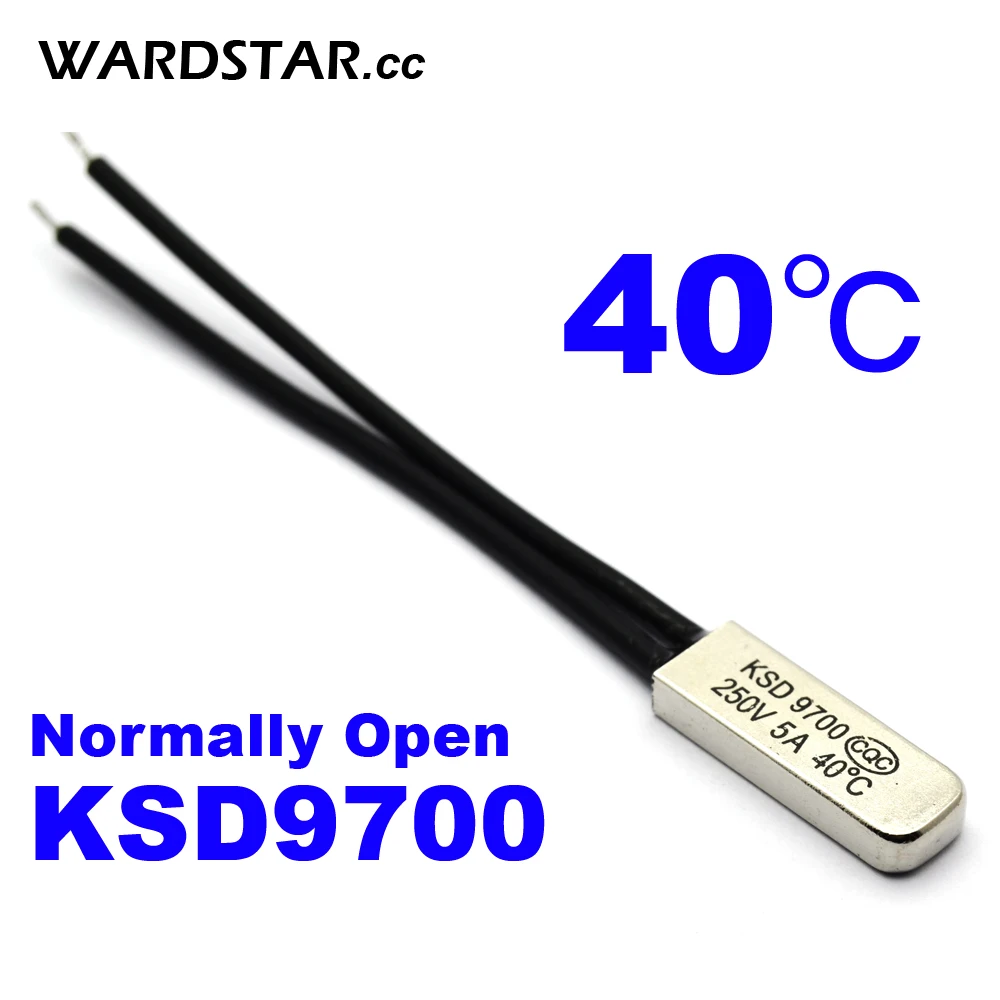 5pcs/lot KSD9700 5A250V 40 Degree Celsius (N.O.) Normally Open Temperature Switch Thermostat Thermal Protector
5pcs/lot KSD9700 5A250V 40 Degree Celsius (N.O.) Normally Open Temperature Switch Thermostat Thermal Protector