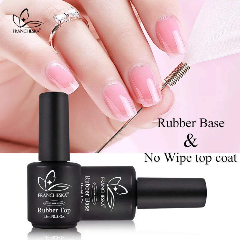 Francheska 15ml rubber top coat base coat base top gel led uv gellak long lasting soak off gel nail polish Lacquer Varnish
Francheska 15ml rubber top coat base coat base top gel led uv gellak long lasting soak off gel nail polish Lacquer Varnish