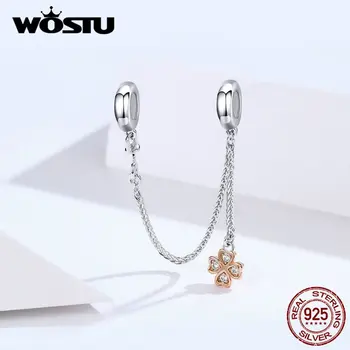 WOSTU Clover Silicon Safety 100% 925 Sterling Silver Rose Gold Chain Charm Bead Fit Original Bracelet & Bangles Jewelry FIC1261
WOSTU Clover Silicon Safety 100% 925 Sterling Silver Rose Gold Chain Charm Bead Fit Original Bracelet & Bangles Jewelry FIC1261