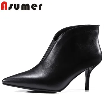 ASUMER NEW 2020 adult shallow ankle boots for women solid fashion simple high heels boots pointed toe genuine leather boots
ASUMER NEW 2020 adult shallow ankle boots for women solid fashion simple high heels boots pointed toe genuine leather boots