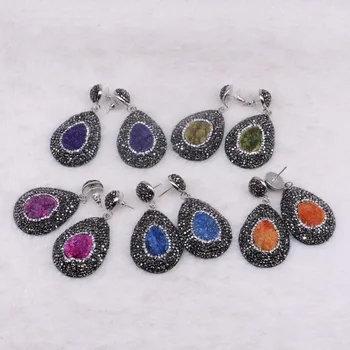 6 Pairs Mix color Druzy stone earrings Pave rhinestone drop earrings fashion druzy earrings wholesale earrings3340
6 Pairs Mix color Druzy stone earrings Pave rhinestone drop earrings fashion druzy earrings wholesale earrings3340