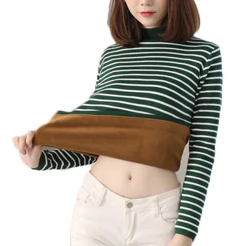 Women Autumn Winter Striped Thick Warm Knitted Pullover Sweaters Ladies Crochet With Velvet Sweater Female High Quality
Women Autumn Winter Striped Thick Warm Knitted Pullover Sweaters Ladies Crochet With Velvet Sweater Female High Quality