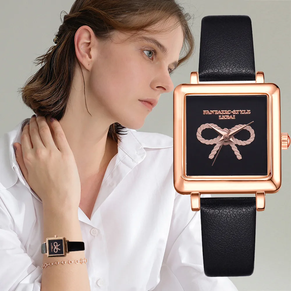Creative 3D Embossed Womens Watches Square Bow Rose Gold Case Casual Quartz Leather Bracelet Watch For Girls Luxury Brand Gmt #D
Creative 3D Embossed Womens Watches Square Bow Rose Gold Case Casual Quartz Leather Bracelet Watch For Girls Luxury Brand Gmt #D