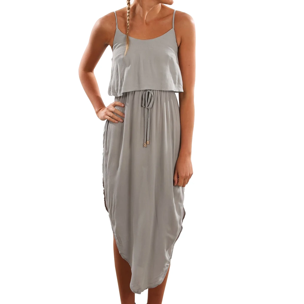 Casual Two-piece Women Summer Sleeveless Top Irregular Hem Drawstring Skirt Set
Casual Two-piece Women Summer Sleeveless Top Irregular Hem Drawstring Skirt Set