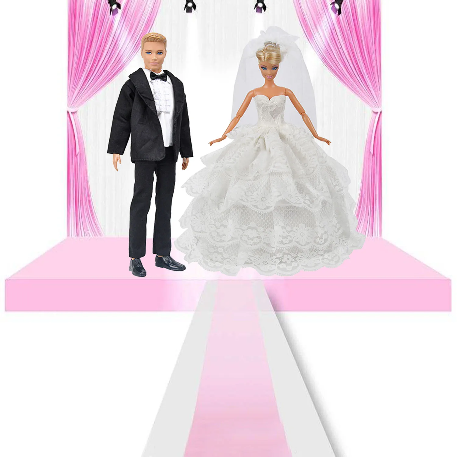 Doll Toy Wedding Clothes Pack 1 PCS Girl Doll Bride Wedding Dress with Veil for Barbie Doll 1 Set Groom Suit for Ken Doll Gift
Doll Toy Wedding Clothes Pack 1 PCS Girl Doll Bride Wedding Dress with Veil for Barbie Doll 1 Set Groom Suit for Ken Doll Gift