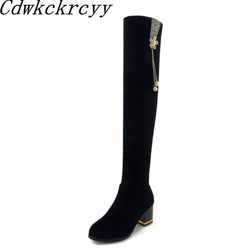 Women Boots winter New style fashion Round head High-heeled Elastic force Over the knee Boots Cashmere Keep warm Winter boots
Women Boots winter New style fashion Round head High-heeled Elastic force Over the knee Boots Cashmere Keep warm Winter boots