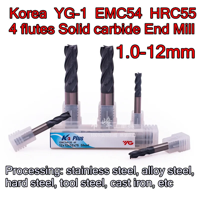 1.0-12mm Korea YG-1 EMC54 K2 series 4F HRC55 Solid carbide End Mill Processing: stainless steel alloy steel, cast iron, etc
1.0-12mm Korea YG-1 EMC54 K2 series 4F HRC55 Solid carbide End Mill Processing: stainless steel alloy steel, cast iron, etc