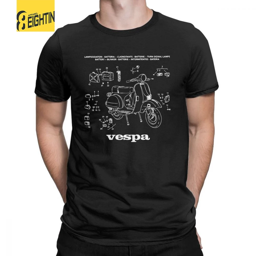 Vespa T Shirts Parts Scooter Italy Italia Unique Retro Motorbike Bike T-Shirt Man's Short Sleeves Vintage Tees Purified Cotton
Vespa T Shirts Parts Scooter Italy Italia Unique Retro Motorbike Bike T-Shirt Man's Short Sleeves Vintage Tees Purified Cotton