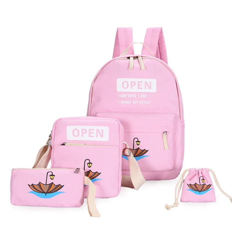 4 PCS/Set Women Backpacks Printing Book Bag For Teenage Girls Composite Backpack Sets Canvas Candy Colors School Bags Travel Bag
4 PCS/Set Women Backpacks Printing Book Bag For Teenage Girls Composite Backpack Sets Canvas Candy Colors School Bags Travel Bag
