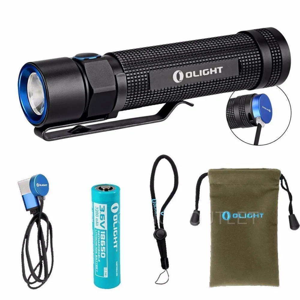 Olight S2R Baton 1020 Lumens Cree XM-L2 LED 18650 Magnetic Charging EDC Flashlight | Лампы и освещение