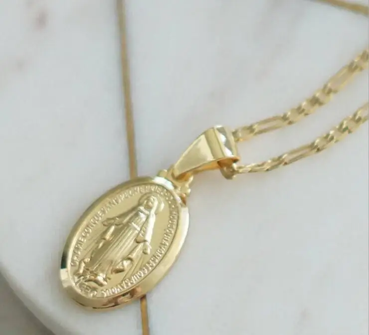 New Fashion Gold Cross Virgin Mary Oval Pendant Necklace Catholic For Women Men Mercy Prayer Religious Jewelry Gift Wholesale
New Fashion Gold Cross Virgin Mary Oval Pendant Necklace Catholic For Women Men Mercy Prayer Religious Jewelry Gift Wholesale