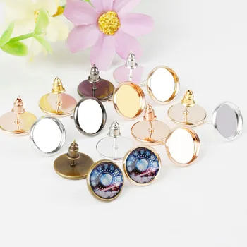 10pcs/lot Gold/Sliver/Bronze Color Iron Earring Studs Blank/Base Fit 12mm Glass Cabochons Cameo Settings Tray DIY Jewelry Making 
10pcs/lot Gold/Sliver/Bronze Color Iron Earring Studs Blank/Base Fit 12mm Glass Cabochons Cameo Settings Tray DIY Jewelry Making