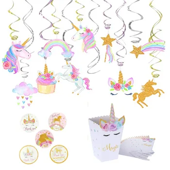 1set Unicorn Party Decorations 30pcs Unicorn Hanging Swirl Decorations 12pcs Popcorn box 40pcs unicorn sticker Party Supplies
1set Unicorn Party Decorations 30pcs Unicorn Hanging Swirl Decorations 12pcs Popcorn box 40pcs unicorn sticker Party Supplies