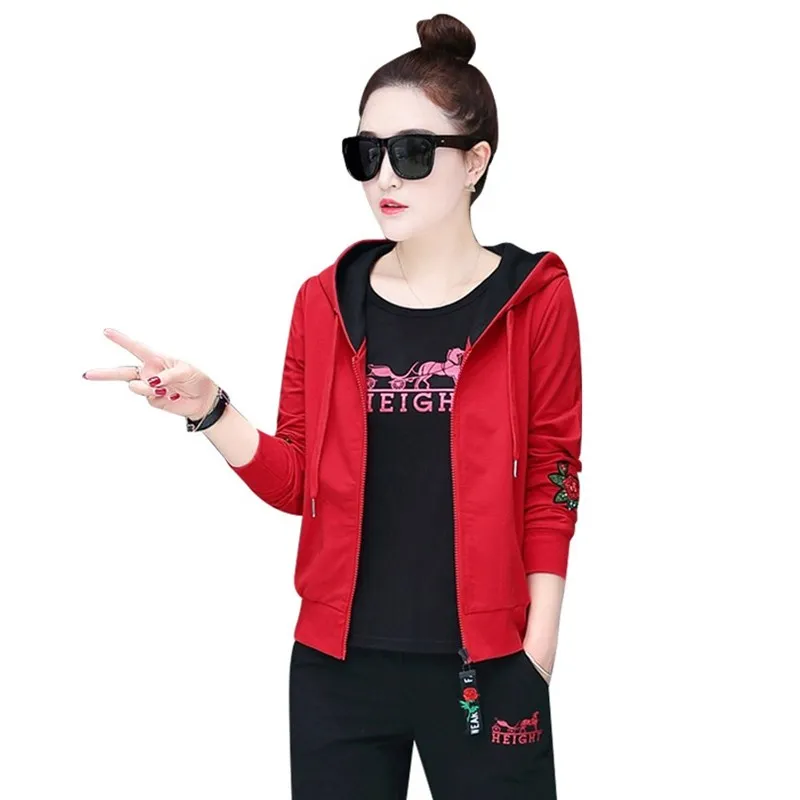 Spring Autumn New Fashion Women Sport Suits Women's Tracksuits Casual Sets With Hoody Sweatshirt +trousers Three 3 Pieces Sets
Spring Autumn New Fashion Women Sport Suits Women's Tracksuits Casual Sets With Hoody Sweatshirt +trousers Three 3 Pieces Sets