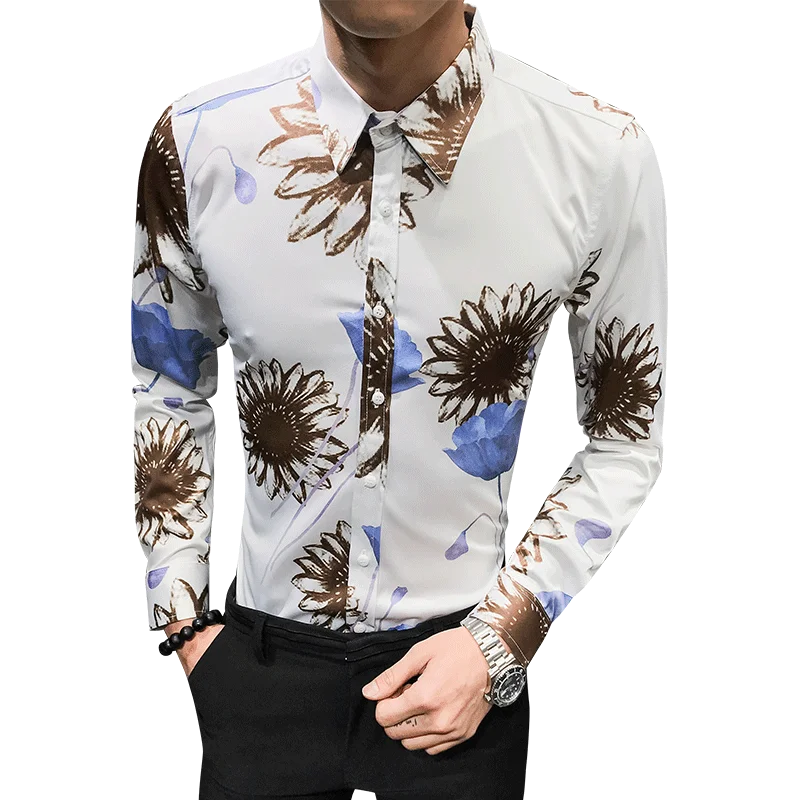 2019 new England gray wall spring men's thin section flower shirt hair stylist nightclub overalls shirt
2019 new England gray wall spring men's thin section flower shirt hair stylist nightclub overalls shirt