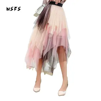 Wsfs Autumn Winter Mesh Asymmetrical Skirt Black Pink Green Long Skirts For Women Elastic Waist Bandage Vintage Party Skirts
Wsfs Autumn Winter Mesh Asymmetrical Skirt Black Pink Green Long Skirts For Women Elastic Waist Bandage Vintage Party Skirts