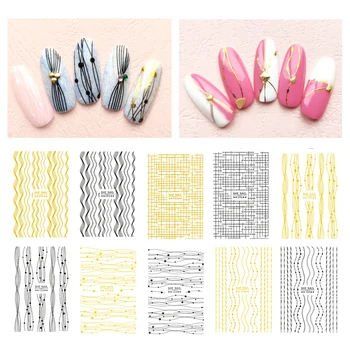 3D Nail Stickers Gold Black Striping Lines Mixed Size Self-adhesive Transfer Decals DIY Nail Art Decorations Accessories Tools
3D Nail Stickers Gold Black Striping Lines Mixed Size Self-adhesive Transfer Decals DIY Nail Art Decorations Accessories Tools