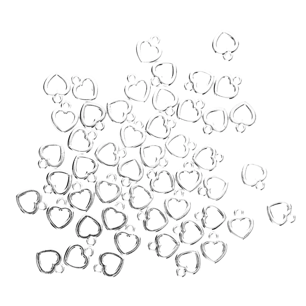 100 Pieces Bulk Hollow Out Mini Heart 12x10mm Charms DIY Crafts Earring Dangle Findings DIY Project Crafts