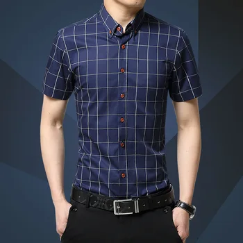 Fashion Brand Clothing Mens Short Sleeve Shirt 2018 Summer New Plaid Slim Fit Shirt CottonCasual Shirt Men 100% Clothes M-5XL
Fashion Brand Clothing Mens Short Sleeve Shirt 2018 Summer New Plaid Slim Fit Shirt CottonCasual Shirt Men 100% Clothes M-5XL