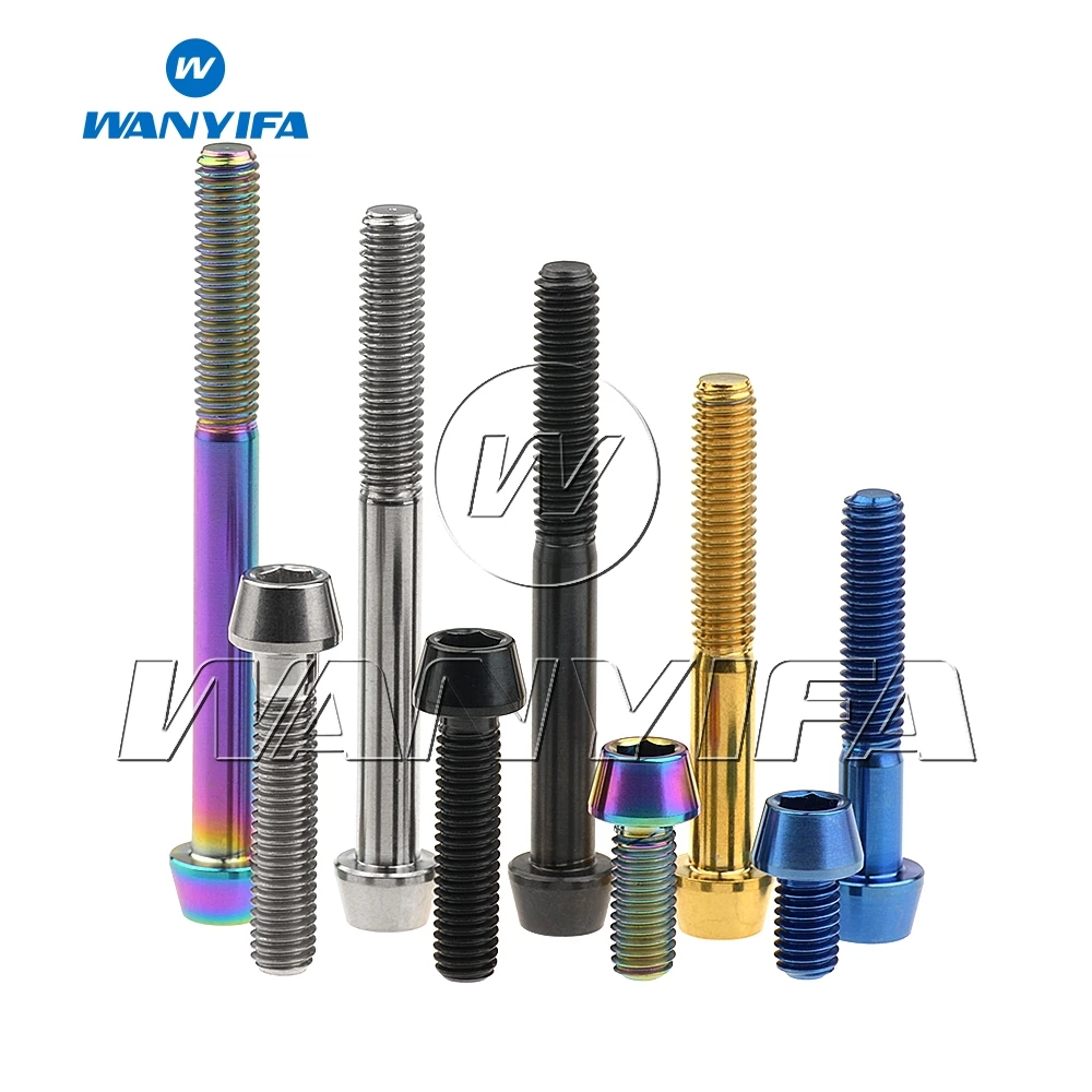 Wanyifa Titanium Bolt M6 x 10 15 16 18 20 25 30 35 40 45 50 55 60 65mm Allen Key Taper Head Bolt Screw for Bicycle Headset Brake
Wanyifa Titanium Bolt M6 x 10 15 16 18 20 25 30 35 40 45 50 55 60 65mm Allen Key Taper Head Bolt Screw for Bicycle Headset Brake